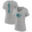 ̵ եʥƥ ǥ T ȥåץ San Jose Sharks Fanatics Branded Women's Personalized Name &Number VNeck TShirt Heather Gray