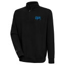 【送料無料】 アンティグア メンズ パーカー・スウェットシャツ アウター Carolina Panthers Antigua Victory QuarterZip Pullover Top Black