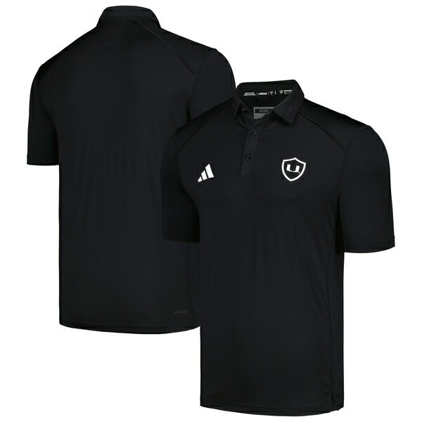 アディダス メンズ ポロシャツ トップス Miami Hurricanes adidas Strategy AEROREADY Polo Black