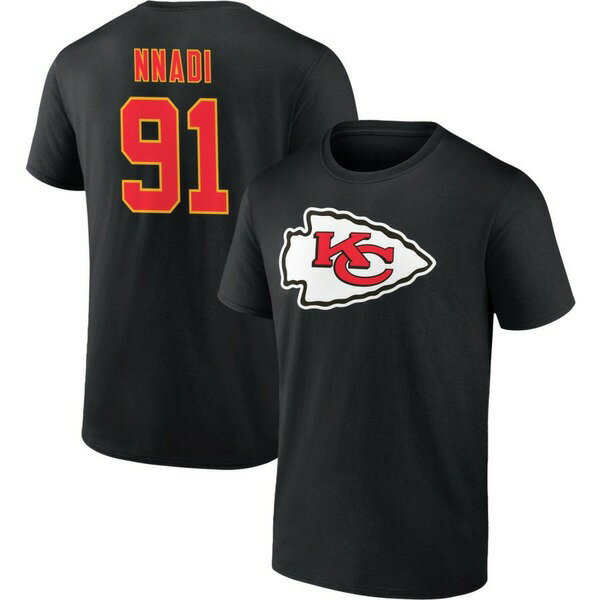 եʥƥ  T ȥåץ Kansas City Chiefs Fanatics Branded Team Authentic Logo Personalized Name &Number TShirt Black