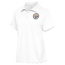 【送料無料】 アンティグア レディース ポロシャツ トップス Pittsburgh Steelers Antigua Women's Motivated Polo White