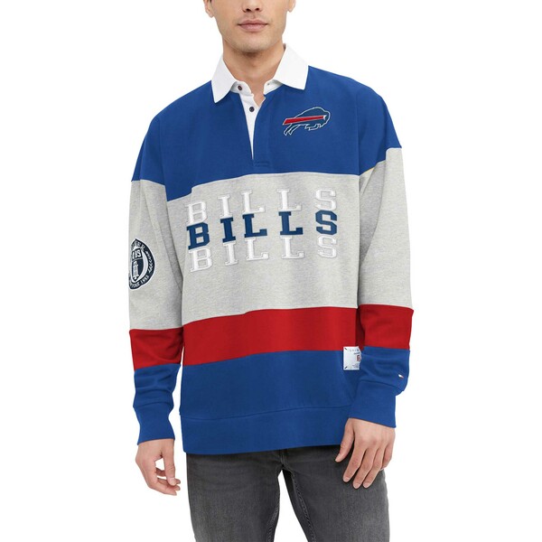 g~[ qtBK[ Y |Vc gbvX Buffalo Bills Tommy Hilfiger Connor Oversized Rugby Long Sleeve Polo Royal