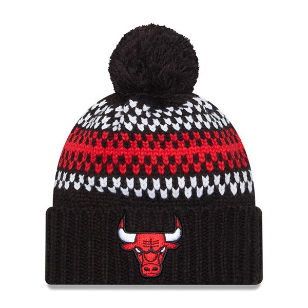 ニューエラ レディース 帽子 アクセサリー Chicago Bulls New Era Women's Lift Pass Cozy Cuffed Knit Hat with Pom Black