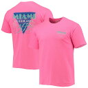 イメージワン メンズ Tシャツ トップス Miami Hurricanes Miami Vice 305 Comfort Color TShirt Pink