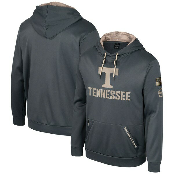 コロシアム メンズ パーカー・スウェットシャツ アウター Tennessee Volunteers Colosseum OHT Military Appreciation Pullover Hoodie Charcoal