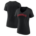 yz t@ieBNX fB[X TVc gbvX Louisville Cardinals Fanatics Branded Women's Basic Arch VNeck TShirt Black