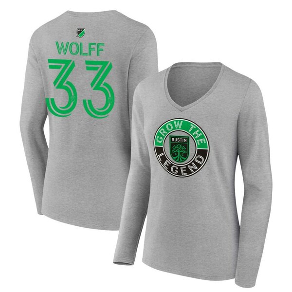 t@ieBNX fB[X TVc gbvX Austin FC Fanatics Branded Women's The Game Is Everything Personalized Any Name & Number Long Sleeve VNeck TShirt Heather Gray