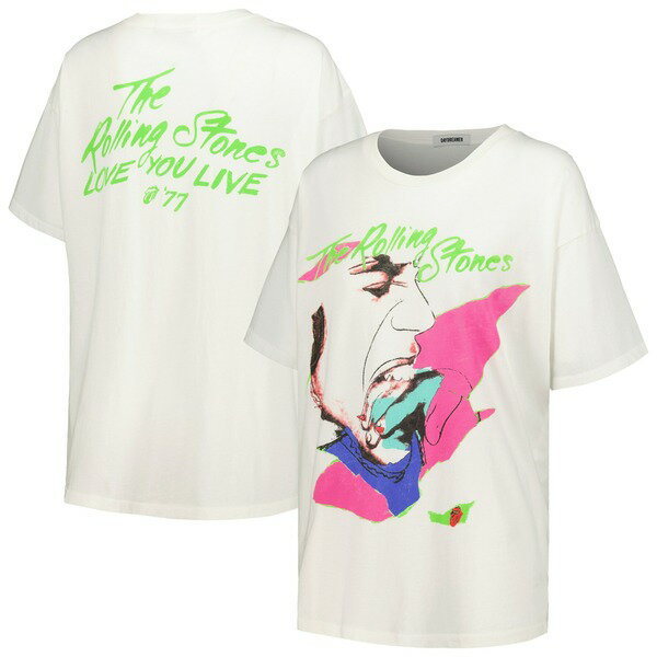 デイドリーマー レディース Tシャツ トップス Rolling Stones Daydreamer Women 039 s Love You Live 039 77 TShirt White