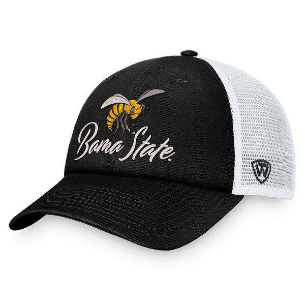 トップ・オブ・ザ・ワールド レディース 帽子 アクセサリー Alabama State Hornets Top of the World Women's Charm Trucker Adjustable Hat Black/White