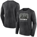 ファナティクス メンズ Tシャツ トップス San Antonio Spurs Fanatics Branded Front Court Press Snow Wash Long Sleeve TShirt Heather Charcoal