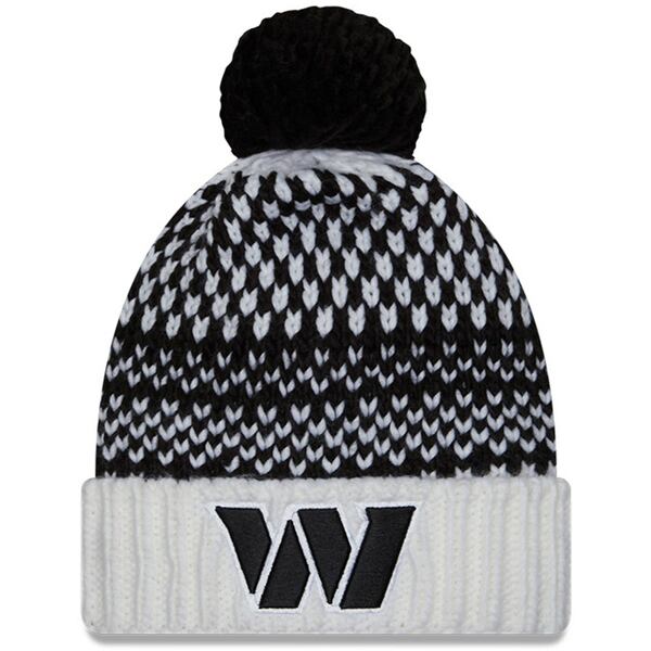 ニューエラ レディース 帽子 アクセサリー Washington Commanders New Era Women's 2023 NFL Crucial Catch Cuffed Pom Knit Hat Black/White