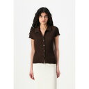 ジーナ トリコット レディース シャツ トップス SHORT SLEEVE BUTTONED - Button-down blouse - java