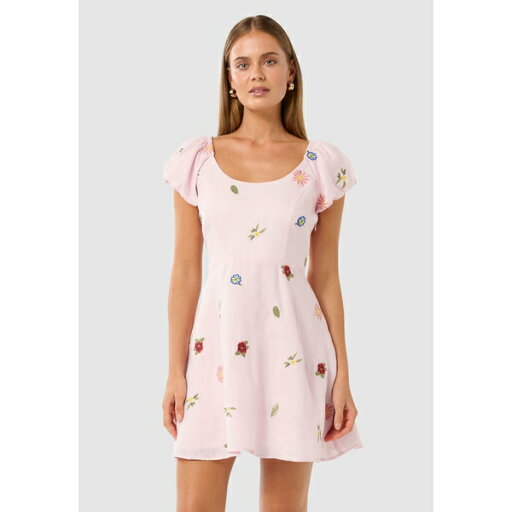 フォーエバー ニュー レディース ワンピース トップス CLARA EMBROIDERED - Day dress - pink フォーエバー ニュー レディース ワンピース トップス CLARA EMBROIDERED - Day dress - pink