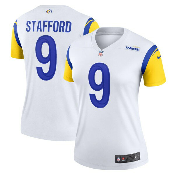 ナイキ レディース ユニフォーム トップス Matthew Stafford Los Angeles Rams Nike Women's Legend Jersey White