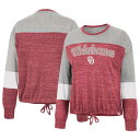 コロシアム レディース Tシャツ トップス Oklahoma Sooners Colosseum Women's Joanna Tie Front Long Sleeve TShirt Crimson