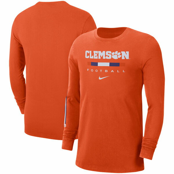 ナイキ メンズ Tシャツ トップス Clemson Tigers Nike Word Long Sleeve TShirt Orange