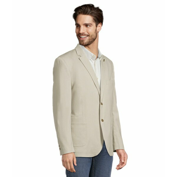 ジョンストンアンドマーフィー メンズ ジャケット＆ブルゾン アウター Washed Cotton Dobby Blazer Stone