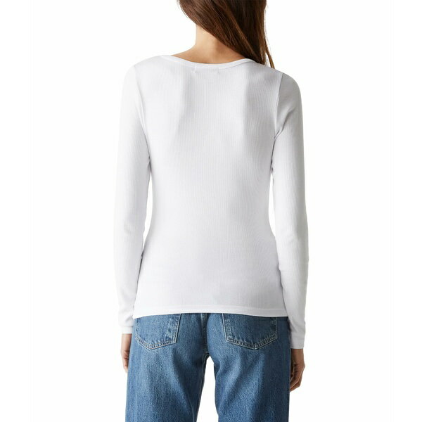 マイケルスターズ レディース シャツ トップス Emilia Scoop Neck Tee White