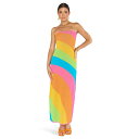 ウミーユアムーム レディース ワンピース トップス Island Nights Tube Dress Salty Rainbow Stripe