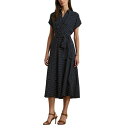 ラルフローレン レディース ワンピース トップス Polka-Dot Belted Crepe Dress Navy/Cream