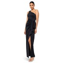 エスケープ レディース ワンピース トップス Long Scuba One Shoulder Ruffle Black