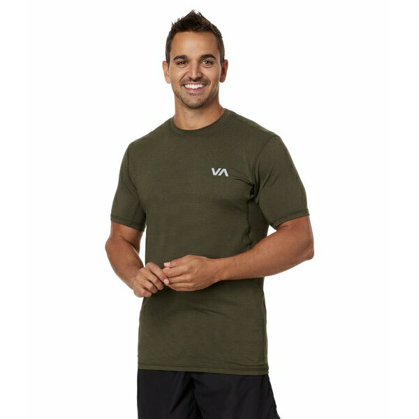 楽天astyルーカ メンズ シャツ トップス Sport Vent Stripe Short Sleeve Tee Olive Stripe