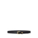 ラルフローレン レディース ベルト アクセサリー Logo-keeper Leather Skinny Belt Black