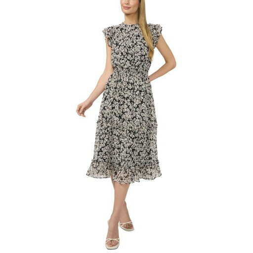 セセ レディース ワンピース トップス Flutter Sleeve Smocked Waist Midi Dress Rich Black セセ レディース ワンピース トップス Flutter Sleeve Smocked Waist Midi Dress Rich Black