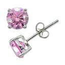 Wj xj[j fB[X sAXCO ANZT[ Cubic Zirconia Sterling Silver Stud Earrings, Created for Macy's Pink