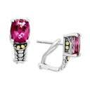 GtB[ RNV fB[X sAXCO ANZT[ EFFY&reg; Pink Topaz Omega Back Earrings (7-1/6 ct. t.w.) in Sterling Silver & 18k Gold Pink Topaz