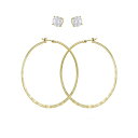 QX fB[X sAXCO ANZT[ 2-Pc. Set Crystal Stud & Hoop Earrings Gold