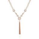 ティー タハリ レディース ネックレス チョーカー ペンダントトップ アクセサリー Crystal Stone Tassel Necklace Rose, Off-White