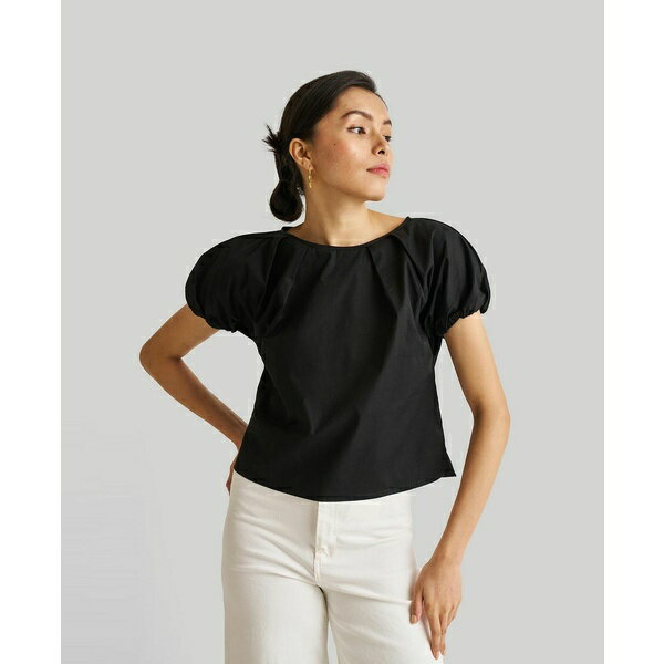 レイストア レディース カットソー トップス Balloon Sleeve Top Black