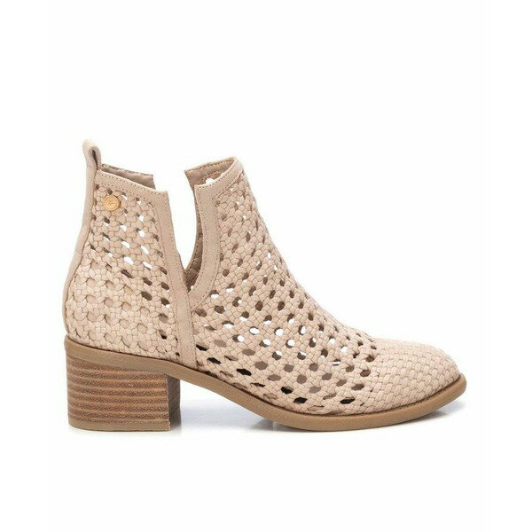 キシタイ レディース ブーツ シューズ Women's Braided Ankle Booties By XTI Beige