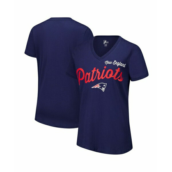 カールバンクス レディース カットソー トップス Women's Navy New England Patriots Post Season V-Ne..