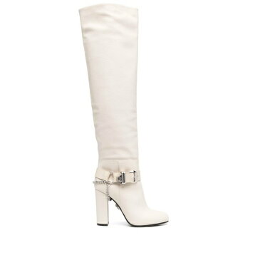 フィリッププレイン レディース ブーツ＆レインブーツ シューズ buckle-detail knee-high boots beige