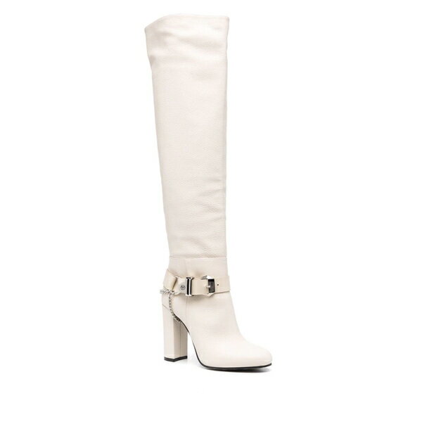 フィリッププレイン レディース ブーツ＆レインブーツ シューズ buckle-detail knee-high boots beige