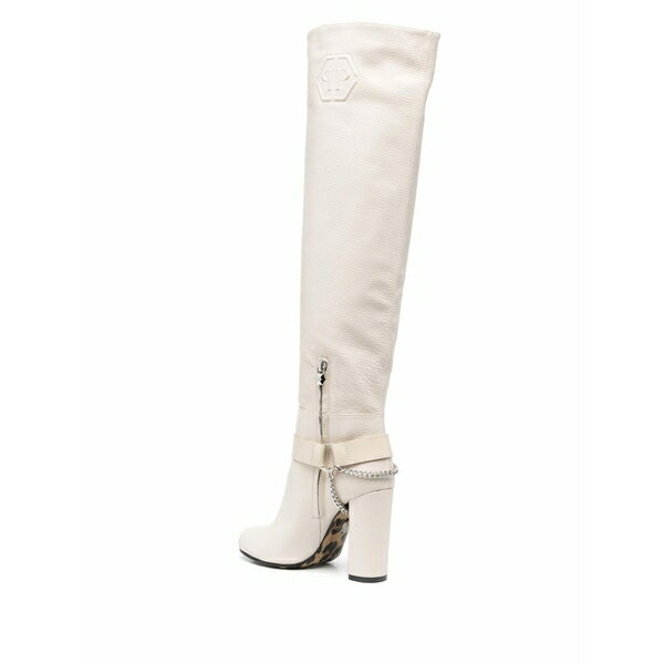 フィリッププレイン レディース ブーツ＆レインブーツ シューズ buckle-detail knee-high boots beige