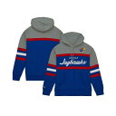 ミッチェル&ネス メンズ パーカー・スウェットシャツ アウター Men's Royal Kansas Jayhawks Head Coach Pullover Hoodie Royal