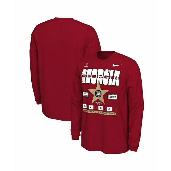ナイキ メンズ シャツ トップス Men's Red Georgia Bulldogs College Football Playoff 2022 National Champions Celebration Long Sleeve T-shirt Red