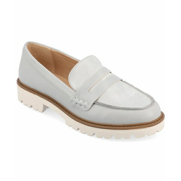 ジャーニーコレクション レディース スリッポン・ローファー シューズ Women's Kenly Lug Sole Loafers Gray Croco