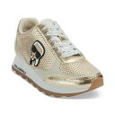 カールラガーフェルド レディース スニーカー シューズ Women's Meade Lace-Up Sneakers White Gold