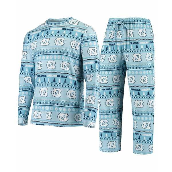 コンセプトスポーツ メンズ パーカー・スウェットシャツ アウター Men's Carolina Blue North Carolina Tar Heels Ugly Sweater Knit Long Sleeve Top and Pant Set Carolina Blue