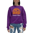 エルエーポップアート レディース パーカー・スウェットシャツ アウター Women's Summer Vibes Word Art Crewneck Sweatshirt Purple(4)