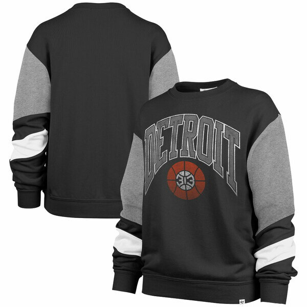 եƥ֥ ǥ ѡåȥ  Detroit Pistons '47 Women's 2023/24 City Edition Nova Crew Sweatshirt Black