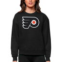 AeBOA fB[X p[J[EXEFbgVc AE^[ Philadelphia Flyers Antigua Women's Team Logo Victory Crewneck Pullover Sweatshirt Black