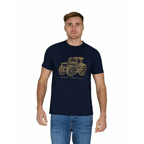 ライジングブル メンズ Tシャツ トップス Men's MF Tractor T-Shirt Navy