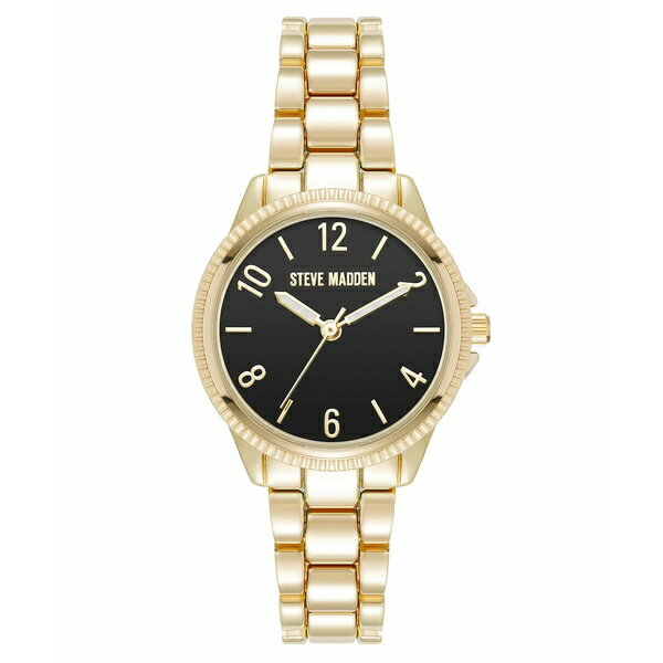 ■ブランド Steve Madden (スティーブ マデン)■商品名 Women's Everyday Black and Gold-Tone Alloy Metal Bracelet Watch, 30mm■こちらの商品は米国・ヨーロッパからお取り寄せ商品となりますので、 お届けまで10日〜2週間前後お時間頂いております。 ■各ブランド・商品・デザインによって大きな差異がある場合がございます。 ■あくまで平均的なサイズ表ですので、「参考」としてご利用ください。 ■店内全品【送料無料】です！（※沖縄・離島は別途送料3,300円がかかります）