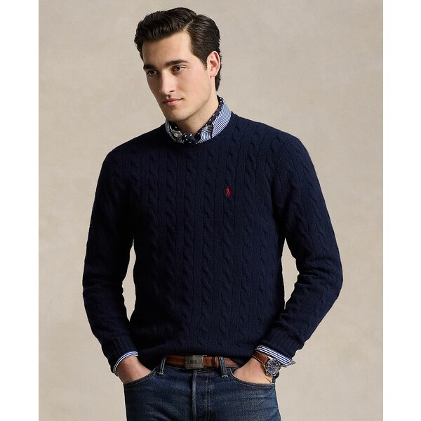 ラルフローレン メンズ ニット&セーター アウター Men's Wool-Cashmere Cable-Knit Sweater Hunter Navy(4)