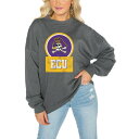 Q[fC fB[X p[J[EXEFbgVc AE^[ ECU Pirates Gameday Couture Women's Drop Shoulder Fleece Drop Pullover Sweatshirt Charcoal